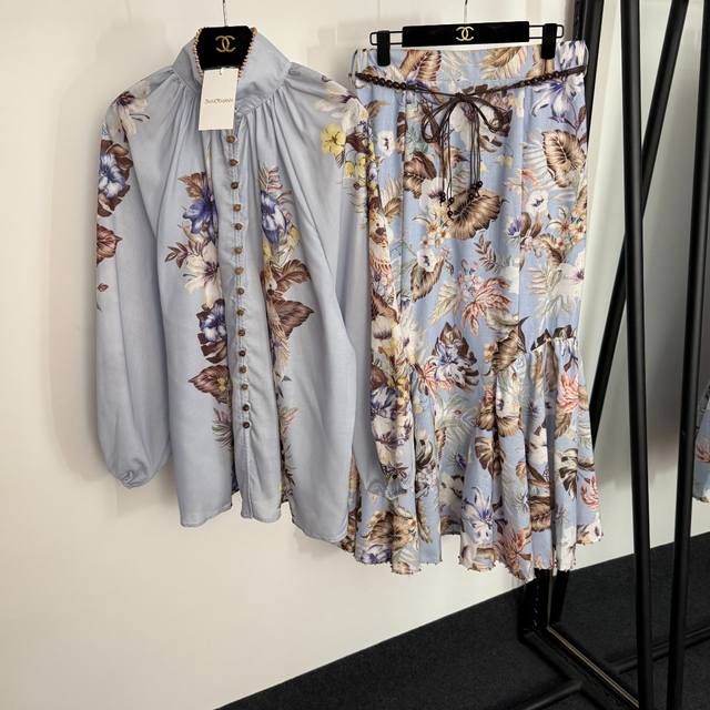 Style No. 20254106 Zimmermann new suit, retro colorful flower print lantern lon