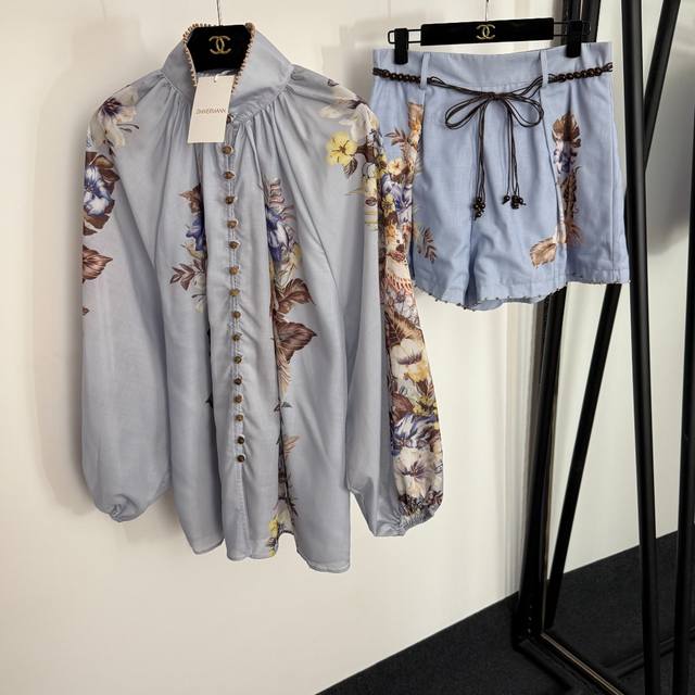 Style No. 20254105 Zimmermann new suit, retro colorful flower print lantern lon