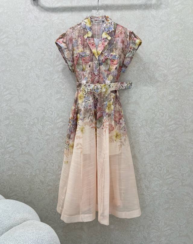 Zimmerman*Zimmerman 25 new style lapel hem long dress with single-breasted desig