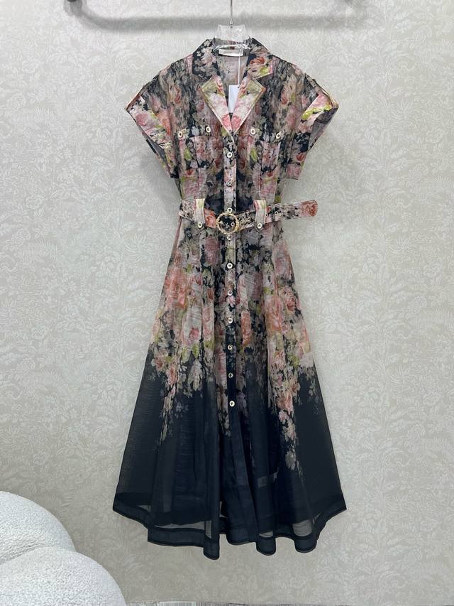 Zimmerman*Zimmerman 25 new style lapel hem long dress with single-breasted desig