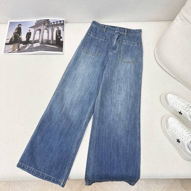 Wear to show long legs Cd 25Ss The latest style of old washed wide-leg jeans in
