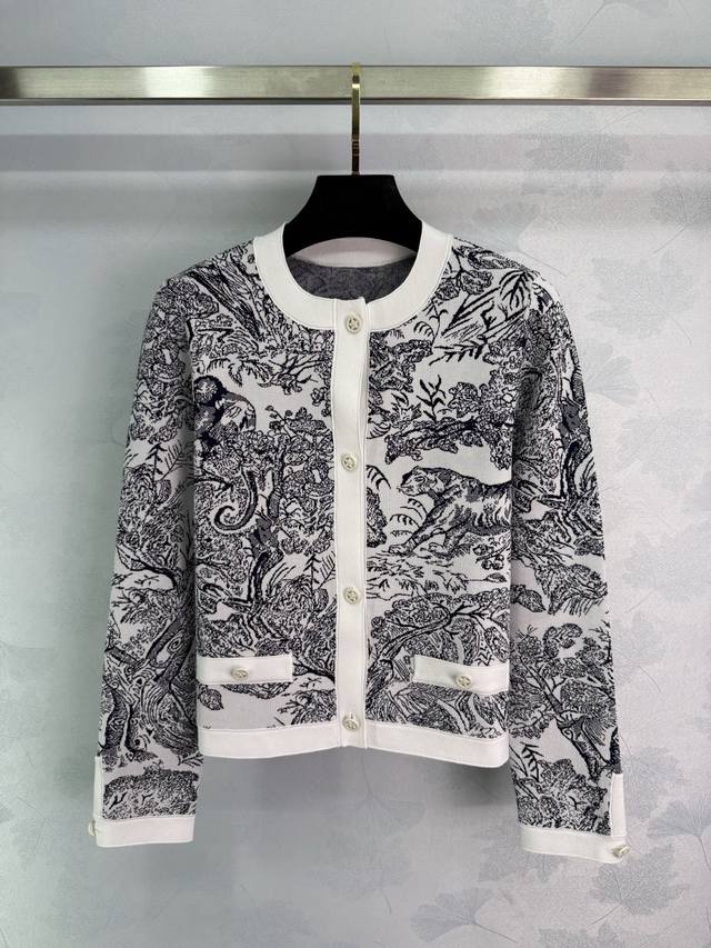 Dio*2025 New arrival Jacquard knitted cardigan Customized Yb cotton nylon yarn w