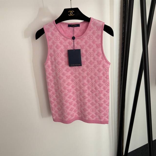 Style No. 20254060 Lv* New jacquard knitted vest with old flower logo, pink, ap
