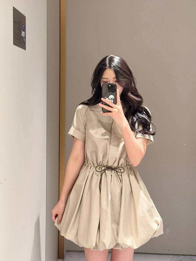 Loew* 25Ss Spring and Summer new drawstring waist cotton flower bud short-sleeve