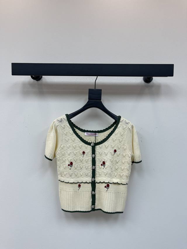 Val Warren 25 Early Autumn new style contrast color embroidery knitted short sle