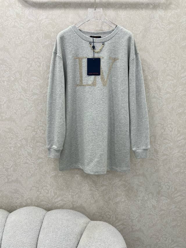 Louis Vuitto*25 New round-neck hot-drilling letter sweatshirt series models are