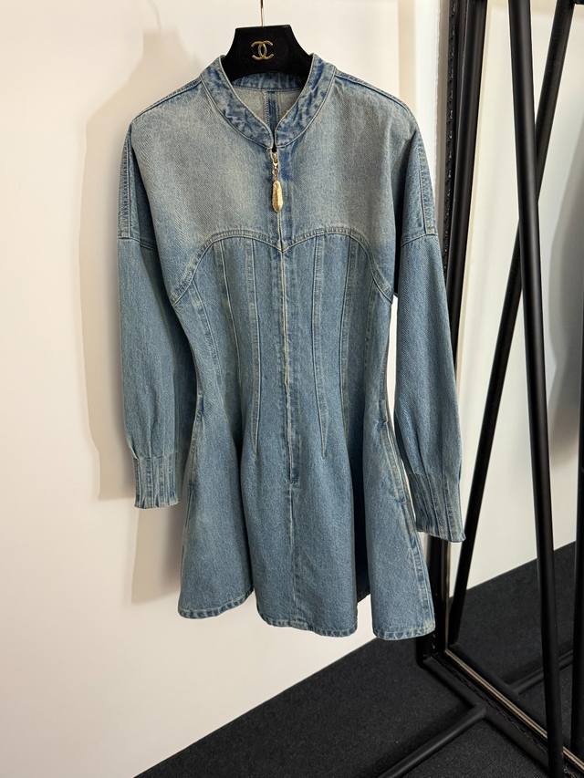 Style No. 20254040 Schiaparelli new washed distressed slim waist puffy long sle