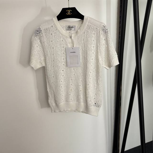 Style No. 20254044 Chane* new style hollow short-sleeved knitted sweater top, w