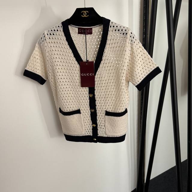 Style No. 20254041 Gucc* New Custom Gg Gold Button Colorblocked Hemming Hollow