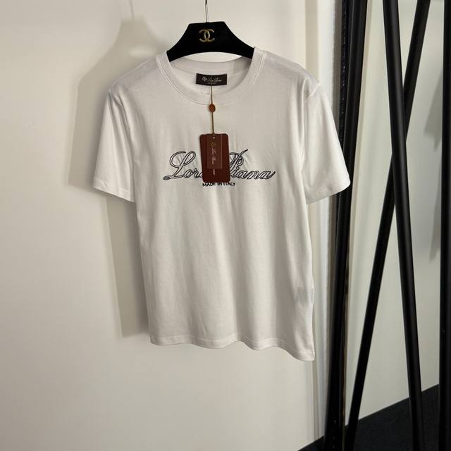 Style No. 20254034 Loro Piana*Lp new simple Logo embroidered letter short-sleev