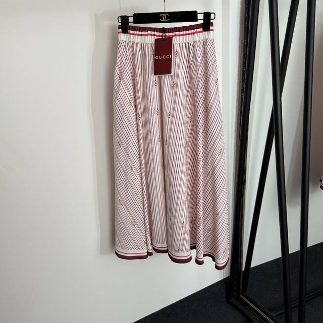 Style No. 20254031 Gucc* new color matching chain stripe print high waisted ski