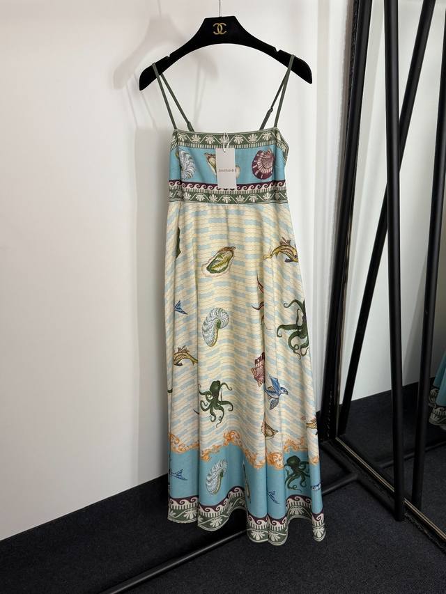 Style No. 20254021 Zimmermann new seafood wave stripe print tube top suspender