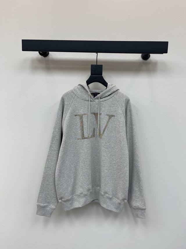 Louis Vuitto*2025 new arrivals Hooded gold-stamped letter sweatshirt Customized