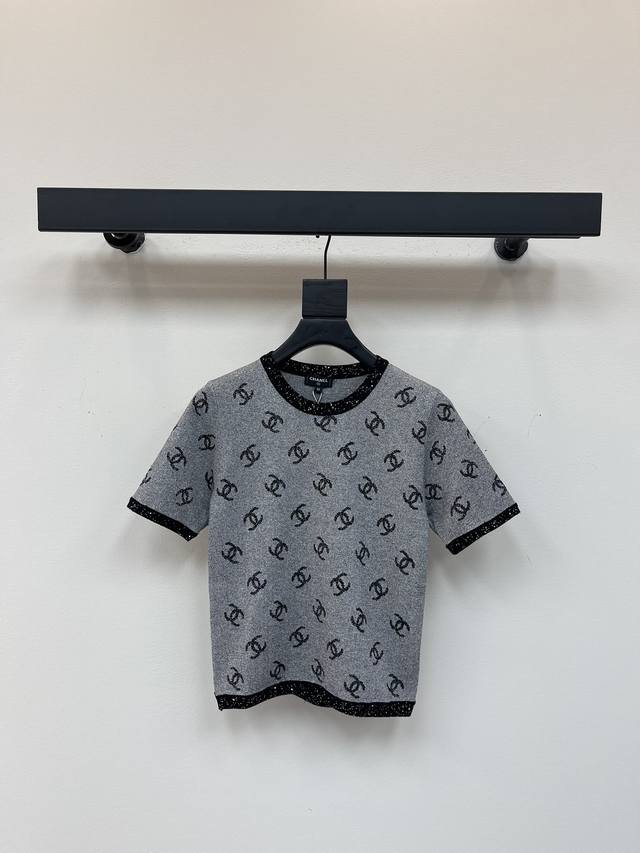 Chane* 2025065Latest spring and summer series! Double C logo knitted short sleev
