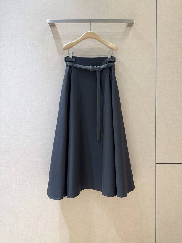 D's new skirt Midi-length skirt, high waist design with A-line style, invisible