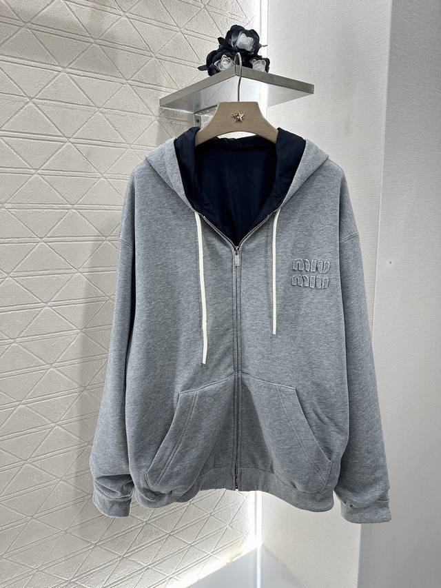 Miumi*2025 New arrivals Reversible hooded jacket and short skirt set Customized