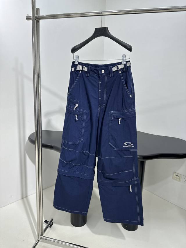 New Utility Work Structured patchwork trousers Custom-dyed cotton blend twill f