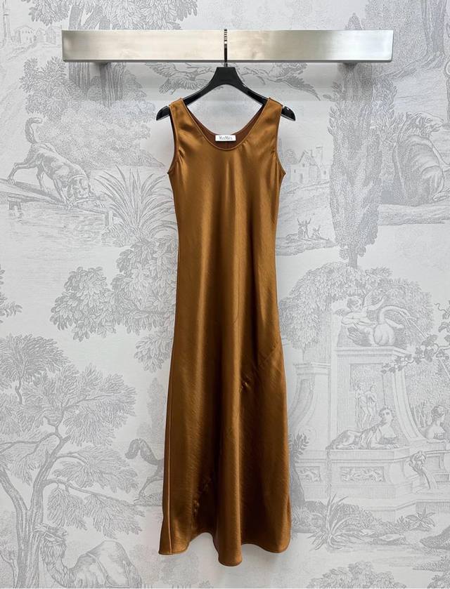 Maxmar*2025 New arrivals Plain vest long skirt Customized Yb imported twill silk