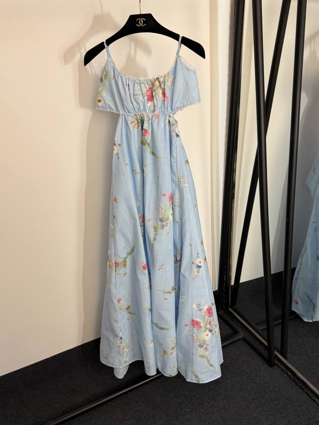 Style No. 20254007 Zimmermann new colorful flower print back bow halter waist d