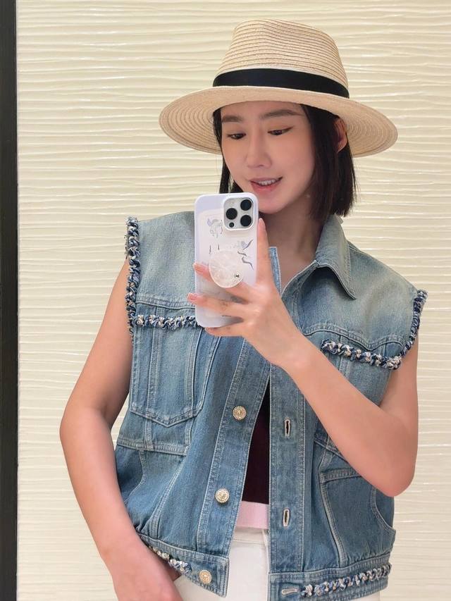 Chane* 25A New retro washed denim vest jacket from High-end Handicraft Workshop