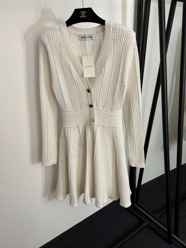 Style No. 20254097 Self Portrat*Sp New V-neck waist hollow knitted long-sleeved