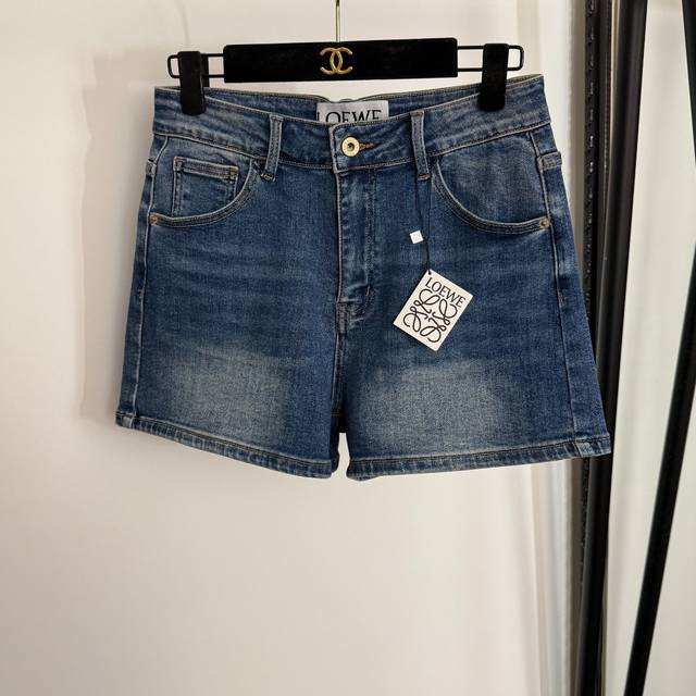 Style No. 20254076 Loew* new back pocket logo print denim shorts, blue, black,
