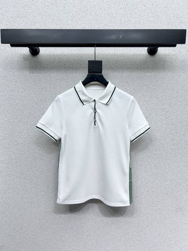 D series of side stripes college style Polo short-sleeved tops are fashionable,