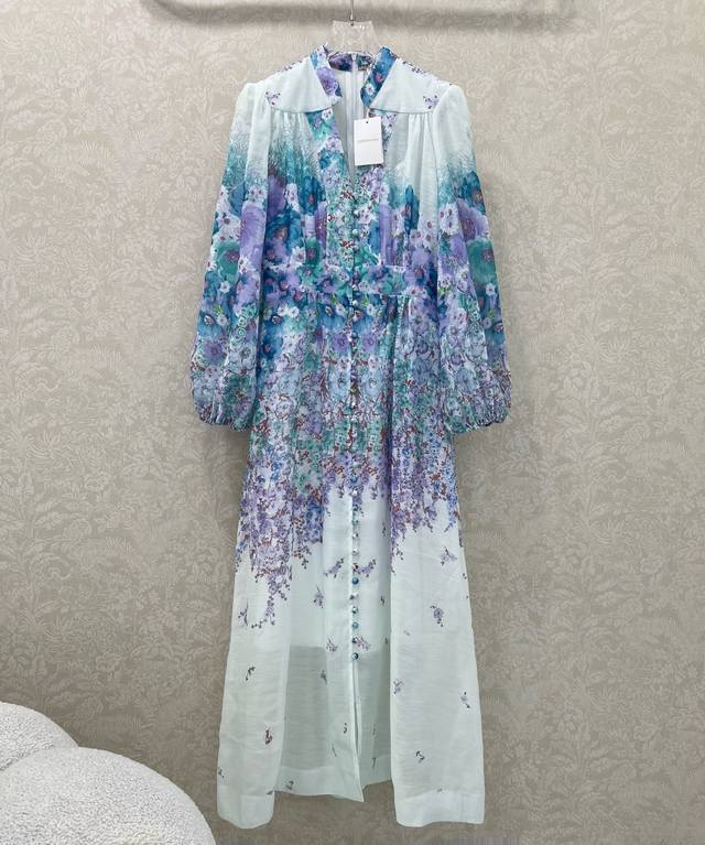 Zimmerman* Zimmerman 25 new V-neck floral dress, made of pure cotton blended fab