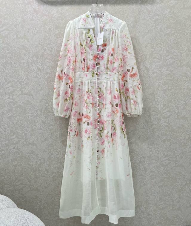 Zimmerman* Zimmerman 25 new V-neck floral pattern dress, made of pure cotton ble
