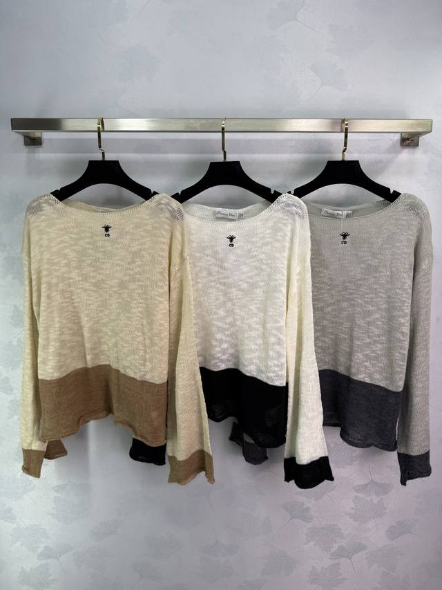 Dio*2025 Early Autumn new patchwork sweater with beautiful color matching design