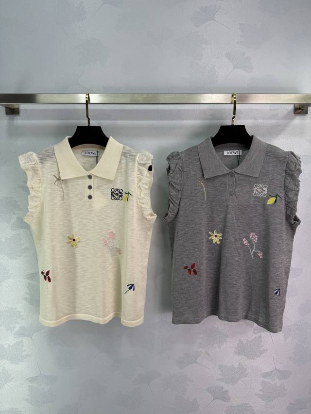 Loe*2025 Spring and Summer new sleeveless Polo shirts, two pieces, exquisite sma