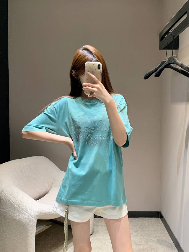 Maiso*N Margiel*A 25Ss Spring and Summer new Mm6 digital stitching logo distress