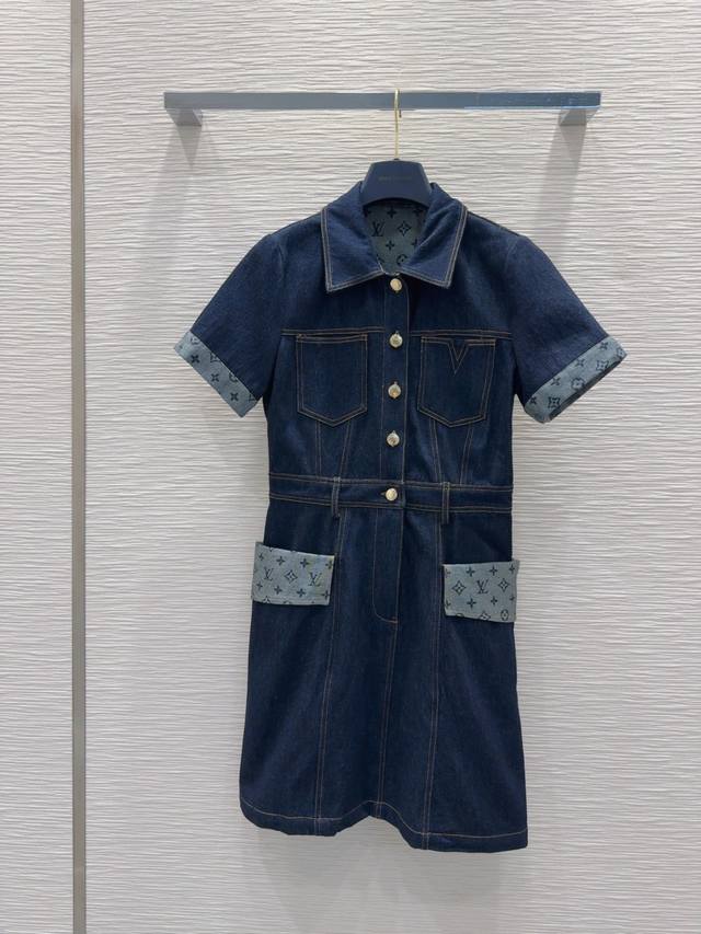 Louis Vuitto*2025Ss new dress is super fashionable with denim stitching and pers