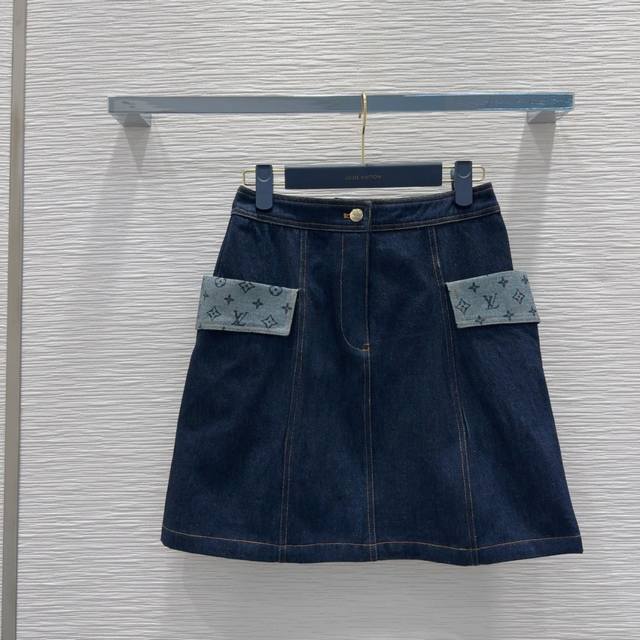 Louis Vuitto*2025Ss new super fashionable patchwork denim personality color uppe
