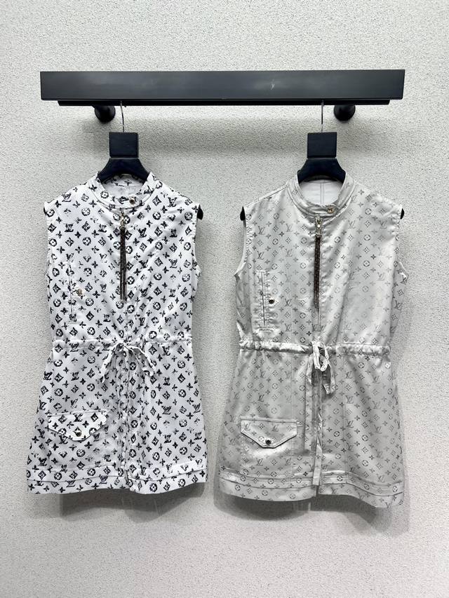 L sleeveless dress Monograw permeable print high-end atmosphere full of wear hig