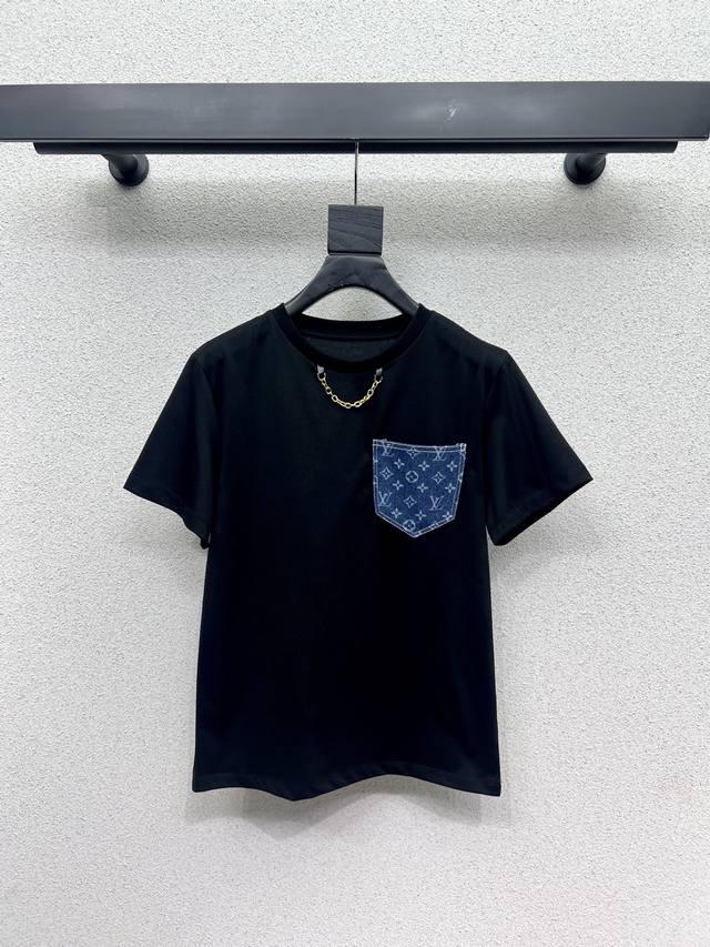 L Home pocket monogram short-sleeved T-shirt Daily recommendation All-match sing