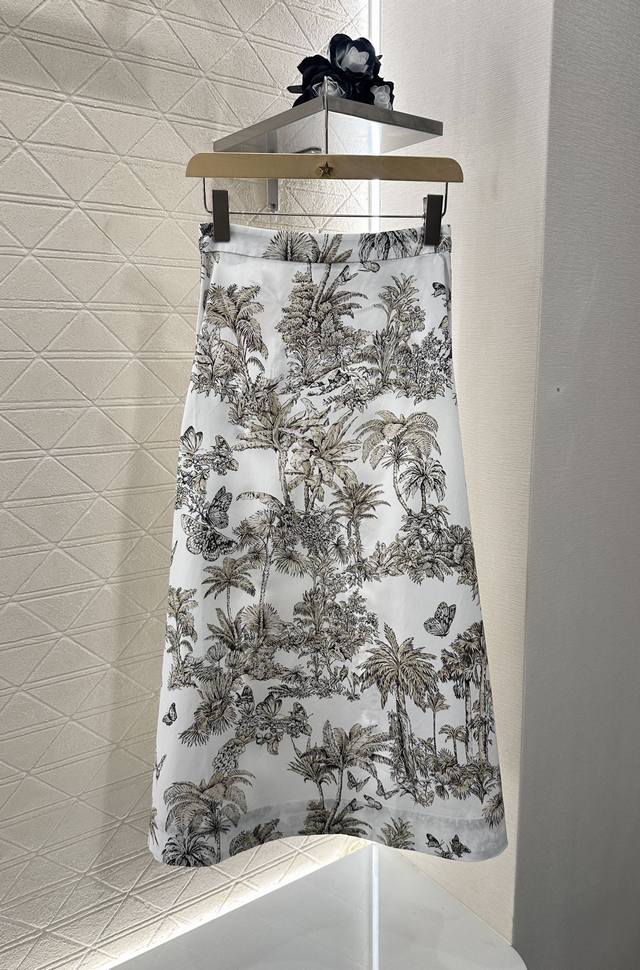 Dio*2025 New arrivals Positioning Coconut Grove Printed Midi Skirt Customized Yb