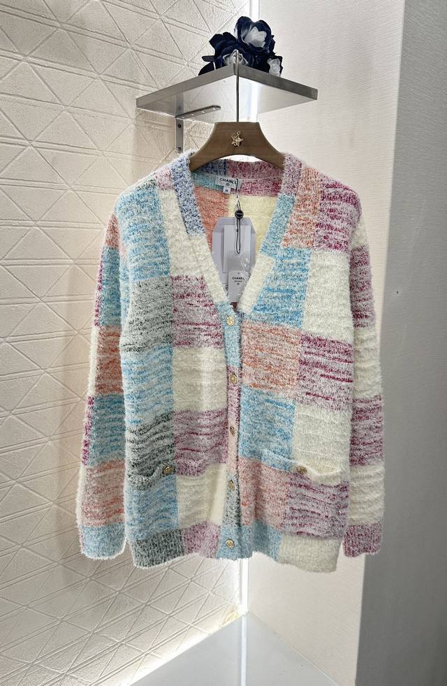 Chane*2025 New arrivals Loose colorful knitted cardigan Customized Yb cotton yar