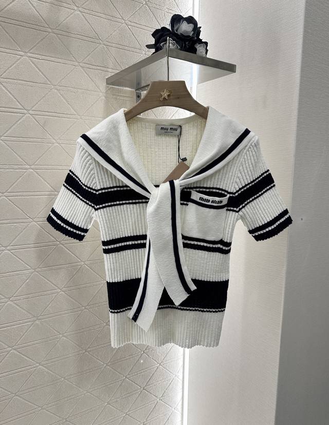 Miumi*2025 New arrivals Shawl collar knitted tops Customized Yb wool yarn woven