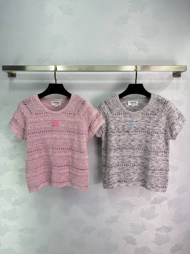 Chane* The latest 2025 spring and summer series! Hollow knit short sleeves! Cust