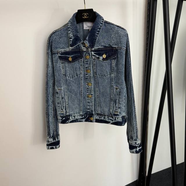 Style No. 20254182 Schiaparelli new custom fashion gold button distressed washe