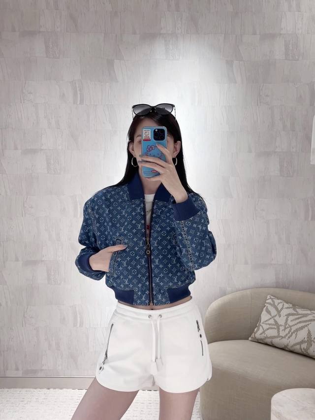 Louis Vuitt*N 25Fw Early Autumn New Laser Printed Denim Short Jacket | Exclusive
