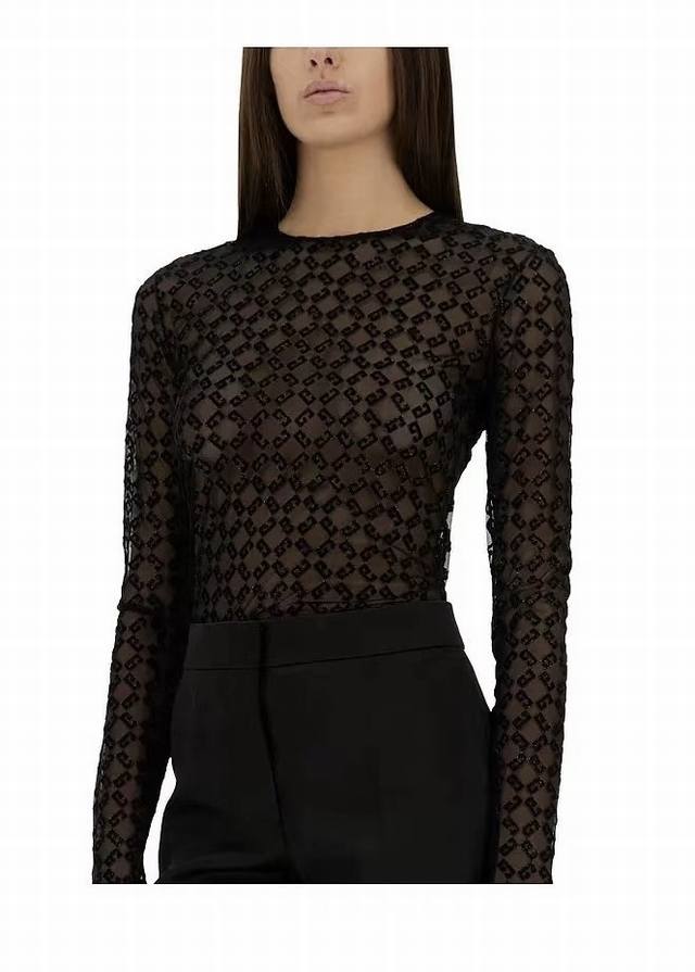 Style No. D25041728 Givench*Y Givenchy's new all-over G letter flocking mesh se