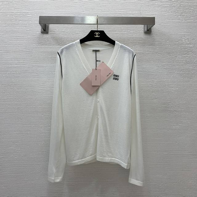 Style No. G24110432 Miumi*Miumi new chest letter logo embroidery logo Pv collar
