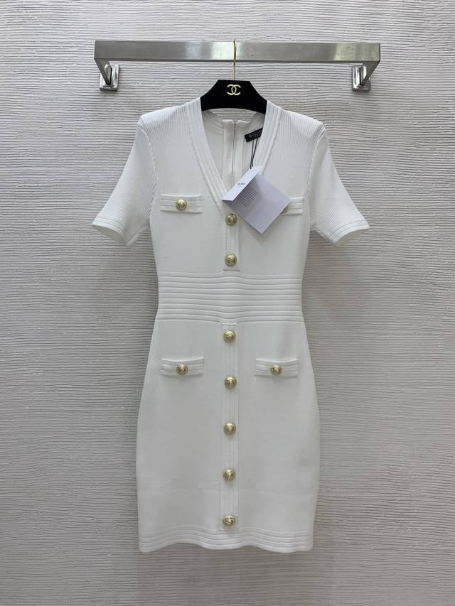 Style No. G25071142 Balmai* new style ladylike slim fit V-neck short-sleeved kn