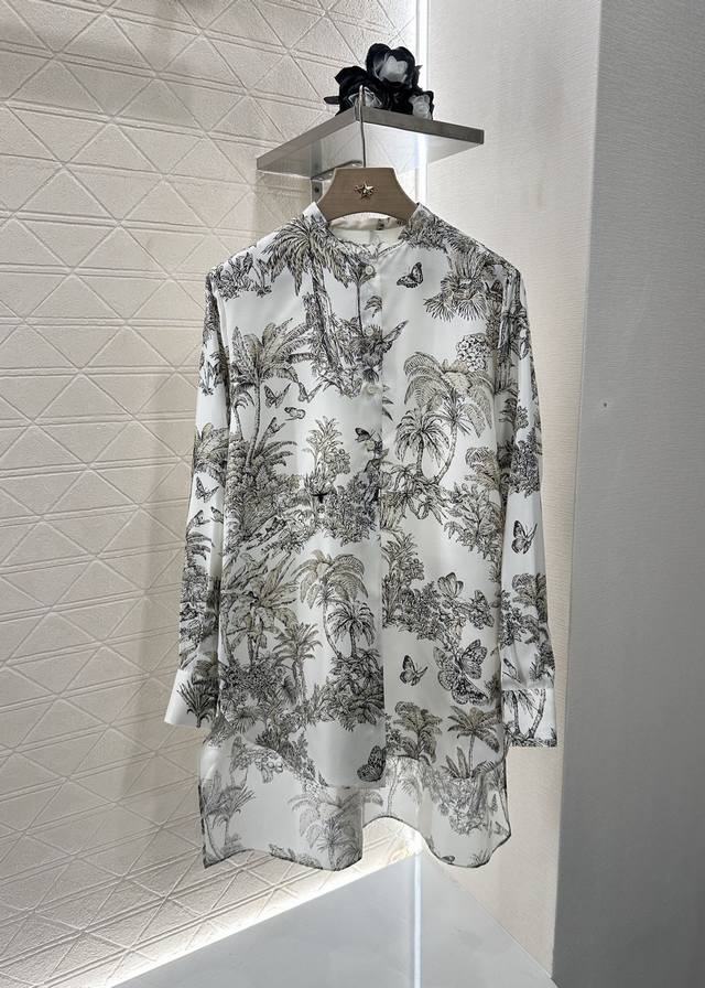 Dio*2025 New arrivals printed silk shirt Customized Yb imported 100% mulberry si