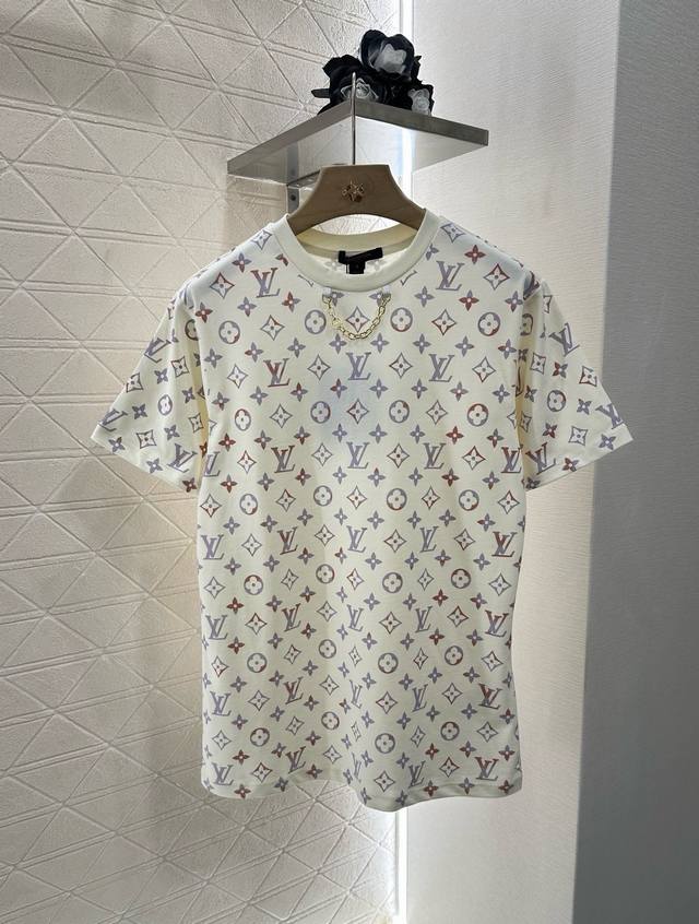 Louis Vuitto*2025 new arrivals round neck printed chain custom Yb twill cotton m