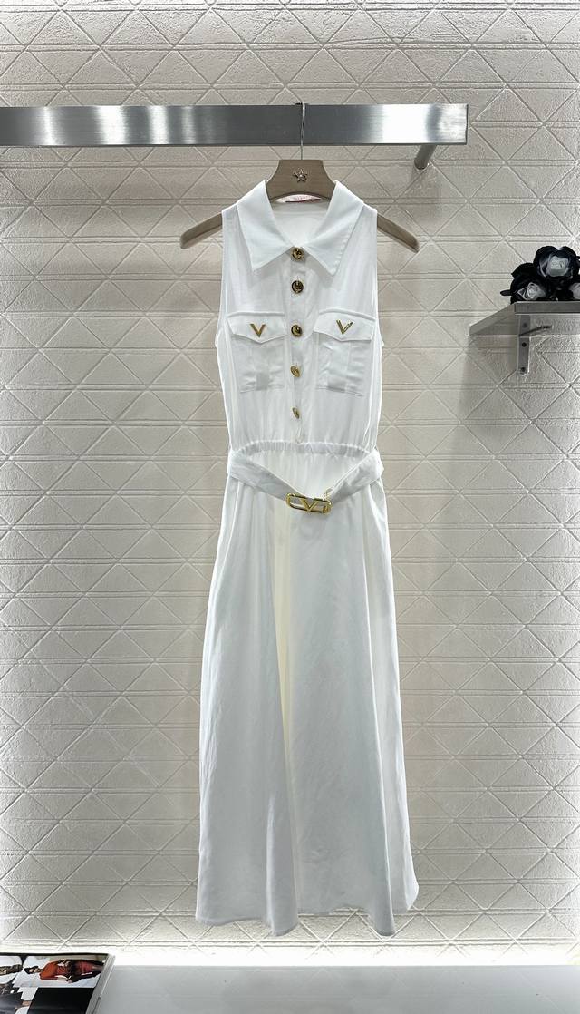 Valentin*2025 New arrivals Lapel belt vest long dress Customized Yb imported ace