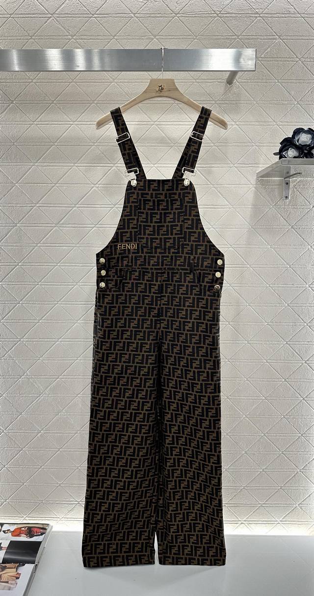 Fend*2025 New arrival jacquard suspender trousers Customized Yb imported jacquar
