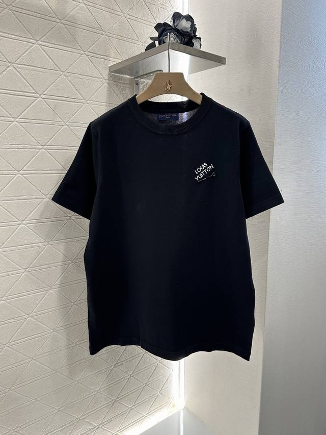 Louis Vuitto*2025 new arrivals embroidered letters knitted short sleeves Customi